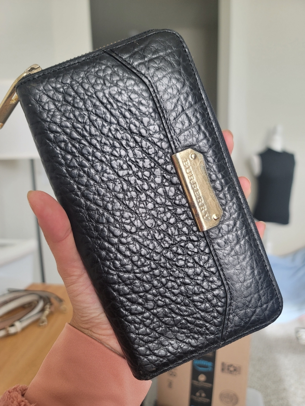 Burberry Black Grain Leather Wallet